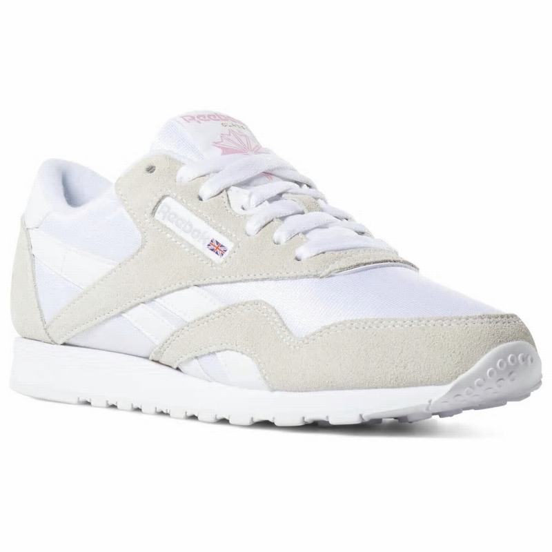 Reebok Classic Nylon Tenisky Damske - Biele/Svetlo Siva WS2592FK